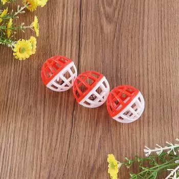 Fun 3.8cm Plastic PET Hollow With Bells Throw Ball Cat Toys Pet Supplies Training Tools 10pcs