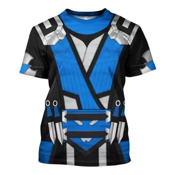 Fun 3D Cosplay Harajuku Print Personality Hip Hop Street Men Round Neck Short Sleeve Kids Sports Quick Drying Casual T-shirt Top S