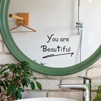 Fun-a002you Are Beautiful Английский Слоган Ванная Комната Фон Ландшафтный Дизайн Наклейка На Стену 12*16cm/fun-a002