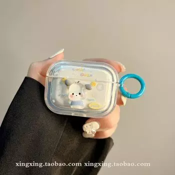 Fun and Cute Cartoon Puppy for AirPods Pro Protective Case Apple Wireless 2/3 Generation Bluetooth Airpods4 Earphone Case airpods4 Transparent Pacha Dog