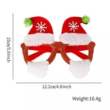 Fun Colorful Christmas Character Glasses For Festive Party Celebrations And Events Two Snowflake Hats