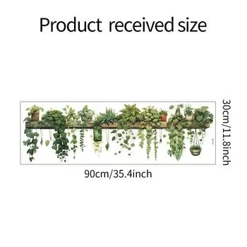 Fun-d4 Green Plants Green Leaves Hanging Basket Bedroom Living Room Wall Landscaping Decorative Wall Stickers 30*90CM*/fun-d4