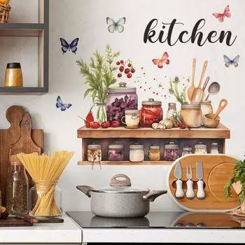 Fun-e24 Кухонные принадлежности Наклейки на стеклянные бутылки Украшения кухни Декоративные настенные наклейки Самоклеящиеся 40*60CM/fun-e24