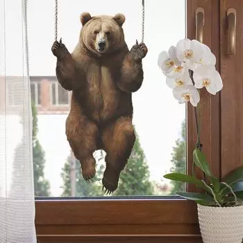 Fun-f102 Мультфильм Милый Маленький Бурый Медведь Стеклянная Дверь и Окно Фон Украшения Окна Наклейка Электростатический УФ 20*38CM/fun-f102 uv