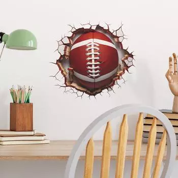 Fun-f108 Сломанная стена регби детская спальня кабинет украшение дома настенная наклейка 36*39CM/fun-f108
