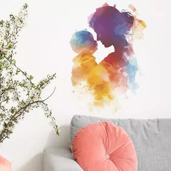 Fun-f150 День матери Держать ребенка Детская спальня Гостиная Торговый центр Украшение настенные наклейки Самоклеящиеся 39*55CM/fun-f150