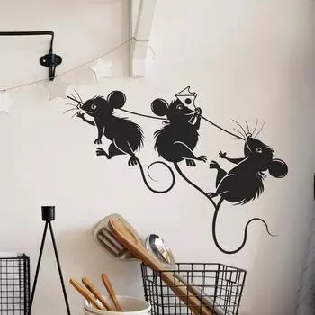Fun-f163 Мультфильм Кража Мышь Кухня Столовая Домашнее Украшение Наклейки На Стены Самоклеящиеся 17*29CM/fun-f163