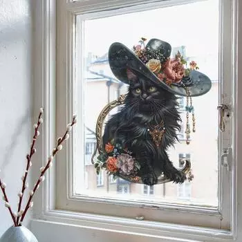 Fun-f181 Черная кошка спальня гостиная веранда дом украшение декоративная наклейка на стену 39*45CM/fun-f181
