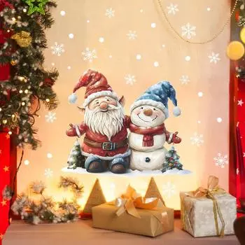 Fun-f212 Рождественские праздничные снеговики Санта-Клаус балконное стекло окно украшение декоративные наклейки на окна 38*38CM/fun-f212 uv
