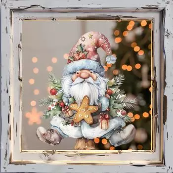 Fun-f215 Санта-Клаус Звезды Зеленый Балкон Стекло Окно Книга Домашний Ландшафтный Дизайн Окна Наклейки 33*38CM/fun-f215 uv