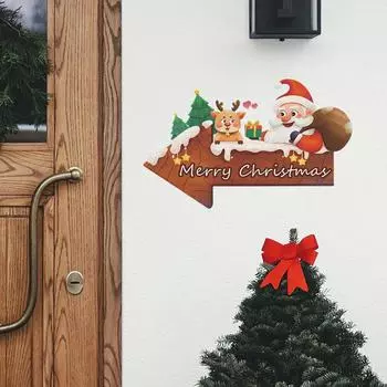 Fun-f250 Santa Elk English Signpost Ambience Decorated Bedroom Living Room Landscaping Wall Stickers 25*39CM/fun-f250