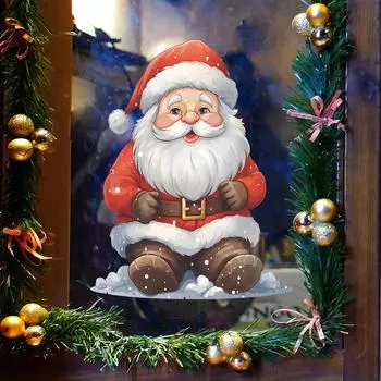 Fun-f259 Санта-Клаус Снежная атмосфера Украшенные стеклянные окна и двери Наклейки на окна 30*38CM/fun-f259 UV
