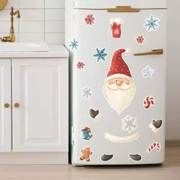 Fun-f351 Милый Санта Снежинка Пряничный человечек Наклейка на холодильник Украшение Декоративная Наклейка на стену 35*44cm/fun-f351 914
