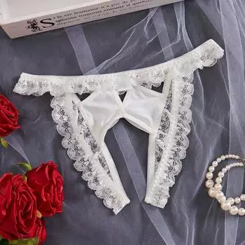Трусики Fun Fun белые кружевные кружевные трусики Pure Fun цельные S