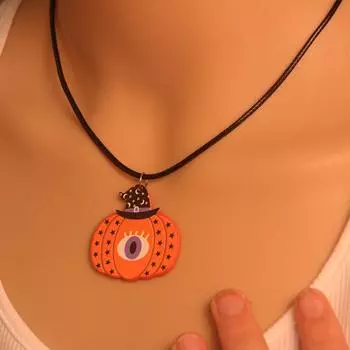Fun ghost pumpkin acrylic pendant personalized necklace jewelry