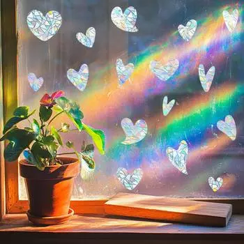 Fun-i003 Лазерные ослепительные нерегулярные стеклянные окна и балконы с любовью украшают декоративные наклейки на окна 20.5*30cm*2pcs/fun-i003