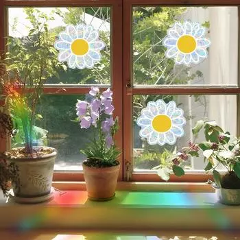 Fun-j001 Лазерные ромашки Стеклянный оконный фон Украшают декоративные наклейки на окна 13*40CM/fun-j001 UV