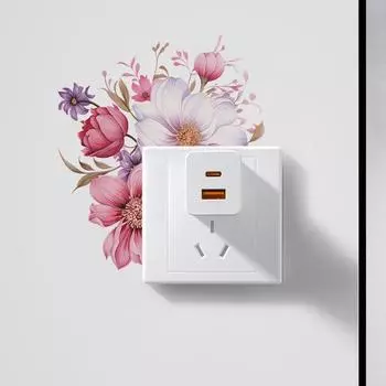 Fun-kg10 Акварельные зеленые растения Цветочные наклейки на выключатель для спальни Украшения дома Наклейки на стену Самоклеящиеся 16*18CM/fun-kg10