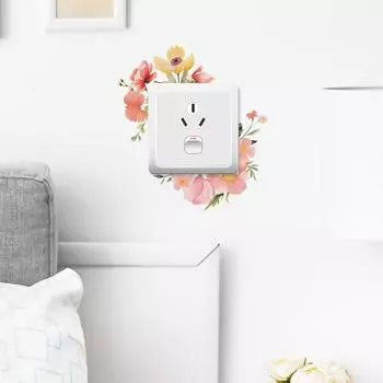 Fun-kg45 Watercolor Pink Flower Leaves Bedroom Living Room Background Decorative Wall Stickers Self-adhesive 15*19CM/fun-kg45