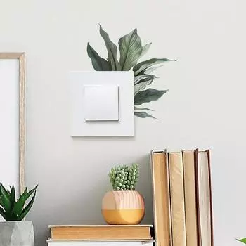 Fun-kg53 Tropical Green Plant Turtle Back Leaf Switch Affixed To The Living Room Porch Home Beautification Wall Sticker 16*17CM/fun-kg53