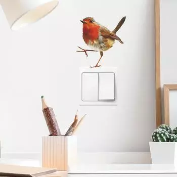 Fun-kg70 Мультяшная игривая птица, наклейка на стену для детской спальни и украшения дома 14.5*14CM/fun-kg70