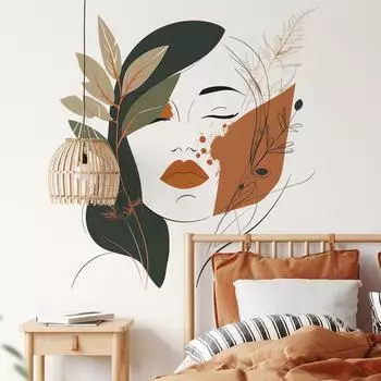 Fun-L002 Красота лица спальня гостиная фон ландшафтный дизайн декоративная наклейка на стену 39*90CM*3PCS/fun-L002