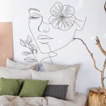 Fun-L004 Раскрашенные вручную линии Красота Спальня Гостиная Фон Ландшафтный дизайн Декоративные настенные наклейки Наклейки 39*118CM*2PCS/fun-L004