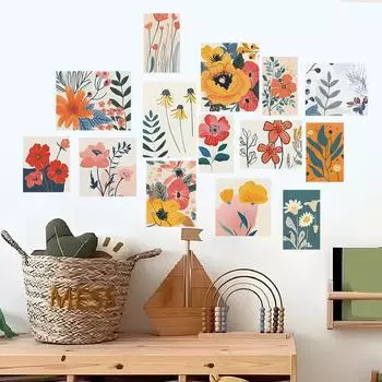 Fun-L020 Цветная живопись Моделирование Живопись Цветы Листья Спальня Кабинет Наклейки Наклейки Наклейки 29*90CM*4PCS/fun-L020