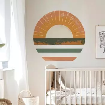 Fun-L024 Sunset Bedroom Living Room Mall Background Wall Beautification Wall Sticker Sticker 39*98CM*2PCS/fun-L024