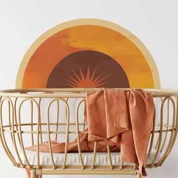 Fun-L025 Полукруглый закат Декоративная настенная живопись Спальня Гостиная Торговый центр Фон Стена Украшение Наклейка на стену 30*118CM*2PCS/fun-L025