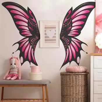 Fun-L062 Крылья бабочки Детская комната Гостиная Домашний фон Настенные украшения Наклейки на стену 39*118CM*2PCS/fun-L062
