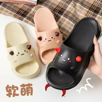 Fun little devil slippers men s summer 2025 new indoor home bathroom non-slip thick bottom cool slippers women 40-41 [Suitable for sizes 39-40]