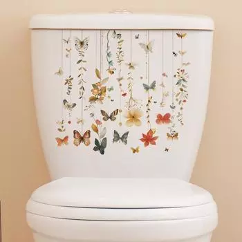 Fun-m106 Butterfly Hanging Toilet with Bathroom Bathroom Beautification Wall Sticker 27*29CM/fun-m106