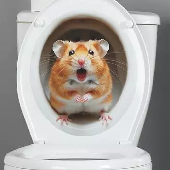 Fun-m133 Мультфильм Милая Белка Туалет с ванной Декоративные Наклейки На Стены Ванной Комнаты 25*29CM/fun-m133