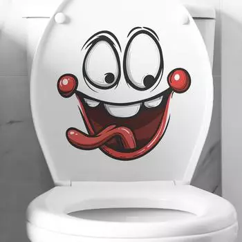 Fun-m142 Забавный эмодзи туалет с ванной украшение настенная наклейка 29*29CM/fun-m142