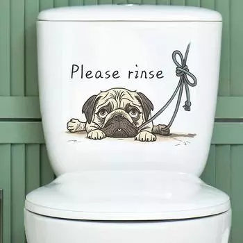 Fun-m143 продает милые собачки английские слоганы наклейки для туалета ванная комната декоративные настенные наклейки для ванной 29*29CM/fun-m143