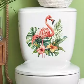 Fun-m161 тропический зеленый фламинго ванная комната туалет туалет с домашним украшением декоративные наклейки 29*29CM/fun-m161