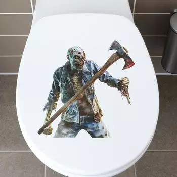 Fun-m165 Хэллоуин атмосфера украшения зомби топор ванная комната туалет туалет наклейка домашний ландшафт 26*29CM/fun-m165