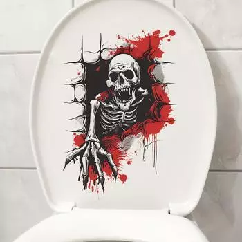 Fun-m176 Хэллоуин Сломанный Череп Ванная Комната Украшения Дома Декоративный Туалет Столб 20*29CM/fun-m176