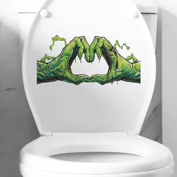Fun-m181 Хэллоуин смешные зеленые руки, чем сердце домашняя ванная комната украшение ванной туалет наклейка 15*29CM/fun-m181