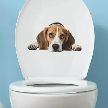 Fun-m88 мультяшный собачий туалет Daze с ванной комнатой украшение для ванной комнаты настенная наклейка 17*29CM/fun-m88