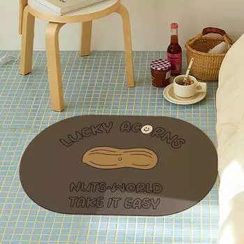 Fun Nuts Bathroom Quick Drying Absorbent Floor Mat Household Bathroom Door Mat Rental House Decoration Non-slip Mat 40 * 60CM [Crystal Fleece]