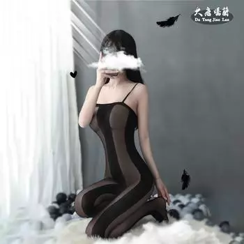 - Веселый открытый комбинезон чулки комбинезон комплект сексуальные полоски дразнить сексуальные чулки с подвязками нижнее белье One size fits all [80-70kg]