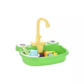 Fun Simulation Play Kitchen Set Dishwasher Toy Water Play Large Capacity Sink Circulating Water Realistic Food Bath Toy Pretend Play Educational Toy
