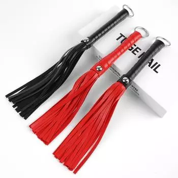 Fun small whip spanking ring PU leather whip cos props flirting fun tool horsewhip