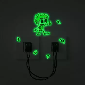 Fun-yg002 Мультяшный светящийся в темноте череп для маленького мальчика, спальня, гостиная, переключатель, паста для украшения дома, настенная паста 12*12CM/fun-yg002