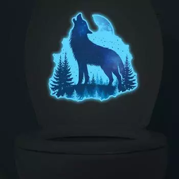 Fun-yg007 Jungle Lone Wolf Ванная комната Туалет Туалет с домашней красотой Декоративные наклейки Самоклеящиеся 30*30CM/fun-yg007