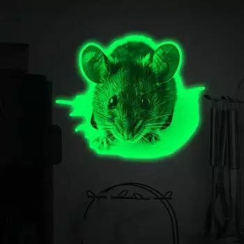 Fun-yg008 Мультяшная светящаяся в темноте мышь для спальни, крыльца, переключатель с декоративными наклейками Beautify 25*30CM/fun-yg008