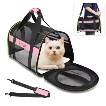 FUNADD Pet Travel Carrier Bag Складная сумка через плечо розовый