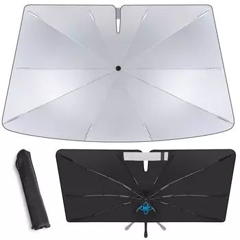 funbank Совместим с Suzuki Jimny Sierra JB64 JB74 Зонтичный автомобильный солнцезащитный козырек Вращение на 360 градусов 10 ребер Стекловолокно Передний автомобильный солнцезащитный козырек Тепловой